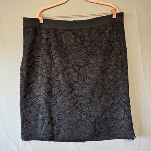 Sung Alfred Sung Whimsigoth Skirt Size XXL Black Lace Overlay Fairy Grunge Work